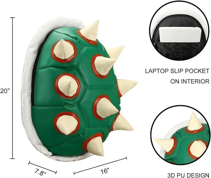Super Mario Bros Bowser Shell Cosplay Backpack