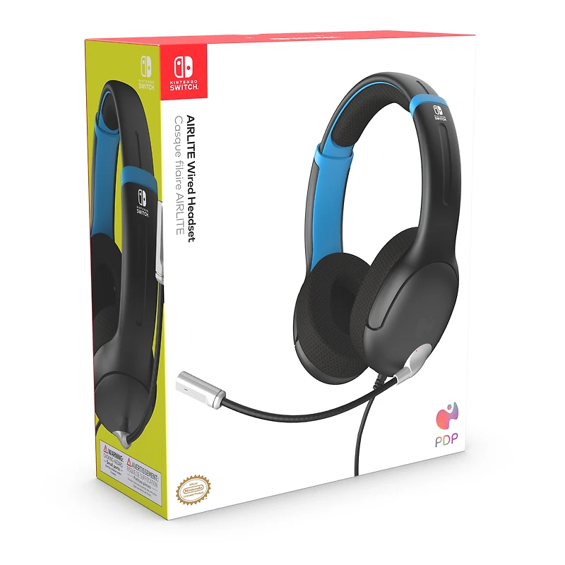 PDP AIRLITE Wired Headset: Moonlight Black for Nintendo Switch, Nintendo Switch - OLED Model