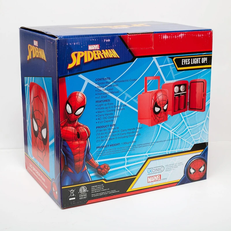 Marvel Spider-Man 4-Liter Thermoelectric Cooler Mini Fridge (Holds 6 Cans)