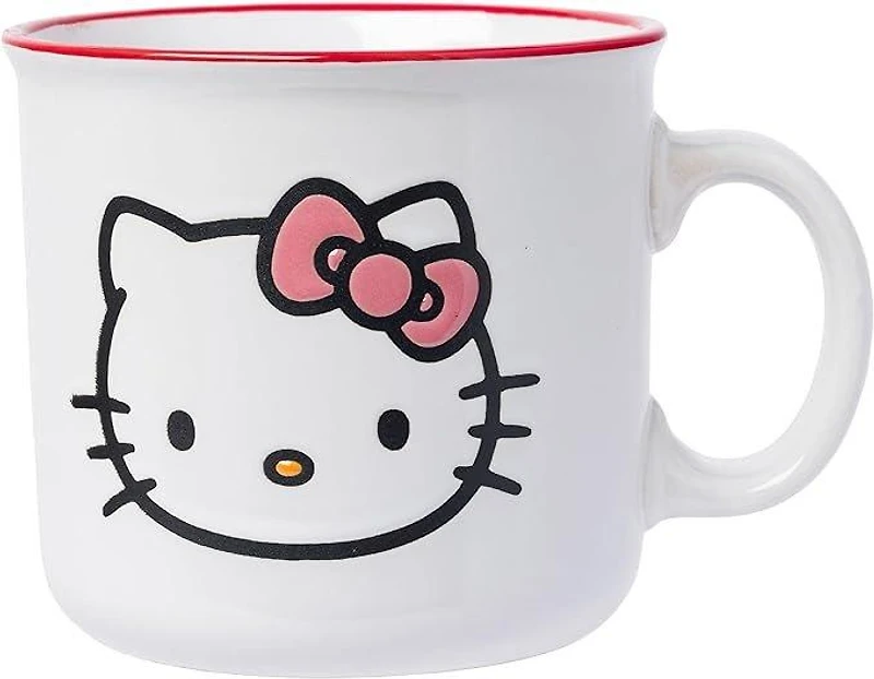 Hello Kittly Hello Wax Resist 20oz Ceramic Camper Mug