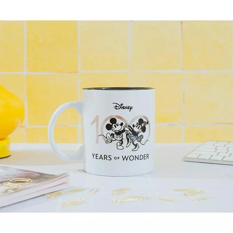 Silver Buffalo Disney 100 Years of Wonder Foil-Embossed 20oz Ceramic Mug