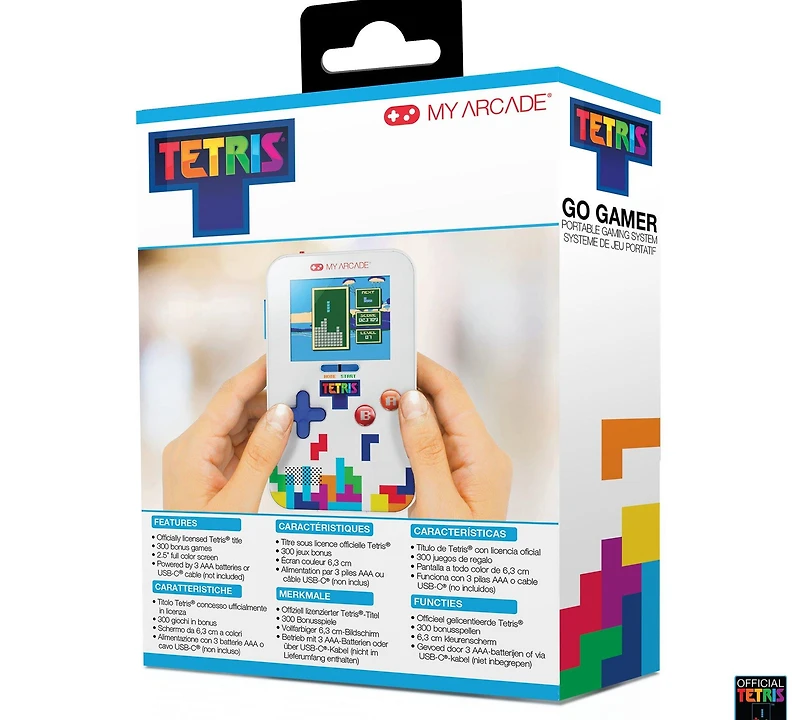 My Arcade TETRIS GO Gamer Classic Handheld Portable Video Game System with 301 Games