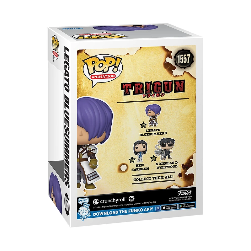 Funko POP! Animation: Trigun Legato Bluesummers 4.15-in Vinyl Figure