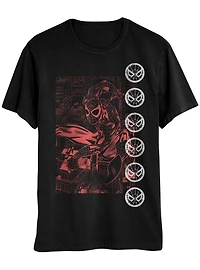 Marvel Spider-Man Line Art Black Unisex Short Sleeves T-Shirt