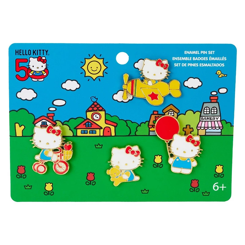 Loungefly Sanrio Hello Kitty 50th Anniversary 4-Piece Pin Set
