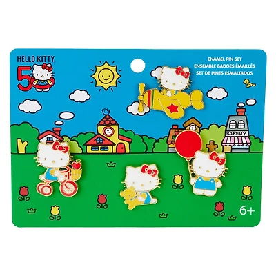 Loungefly Sanrio Hello Kitty 50th Anniversary 4-Piece Pin Set