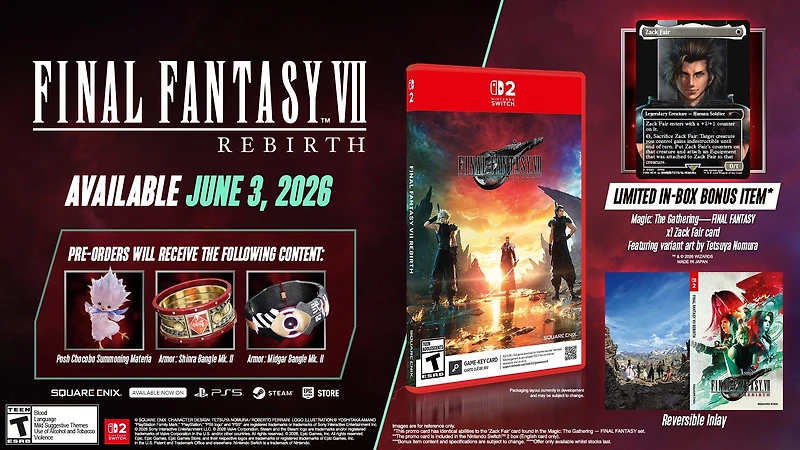Final Fantasy VII: Rebirth (with Exclusive Magic: The Gathering Final Fantasy Promo Card) - Nintendo Switch 2