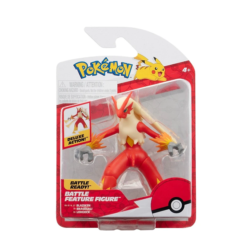 Jazwares Pokemon Blaziken 4.5-in Battle Feature Figure