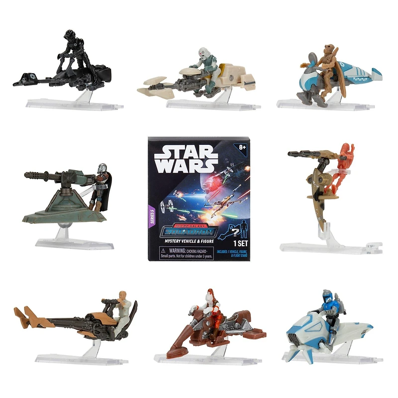 Jazwares Star Wars Scout Class Micro Vehicles Blind Vehicle and Figure 2-in-1 Box Set Series 5 (Styles May Vary)