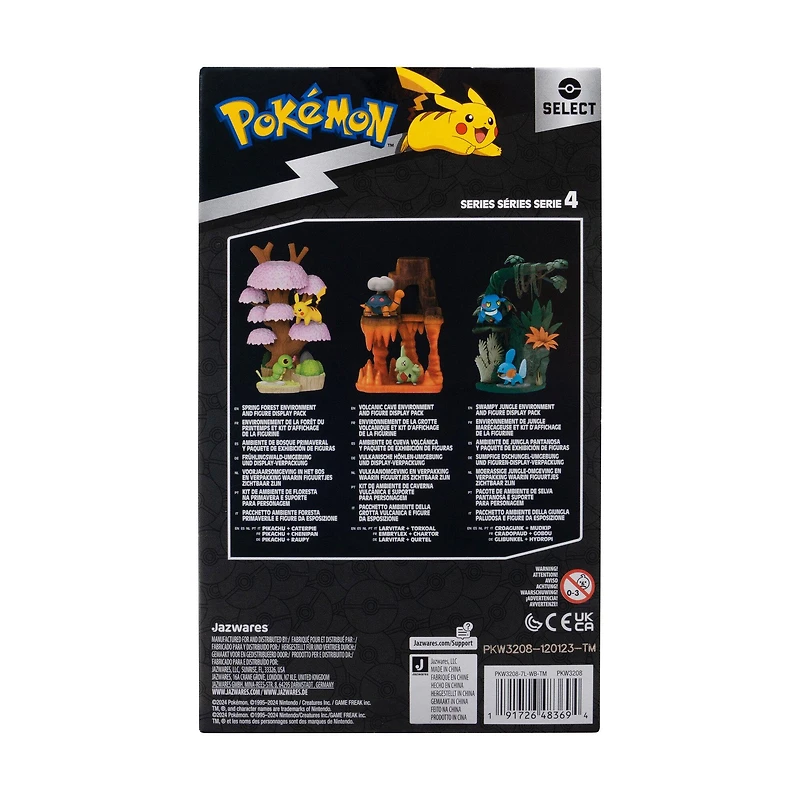 Jazwares Pokemon 6-in Volcanic Cave Environment Figure Pack with 2-in Figure Larvitar and Torkoal