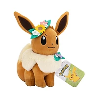 Jazwares Pokemon Eevee with Flower Crown 8-in Plush