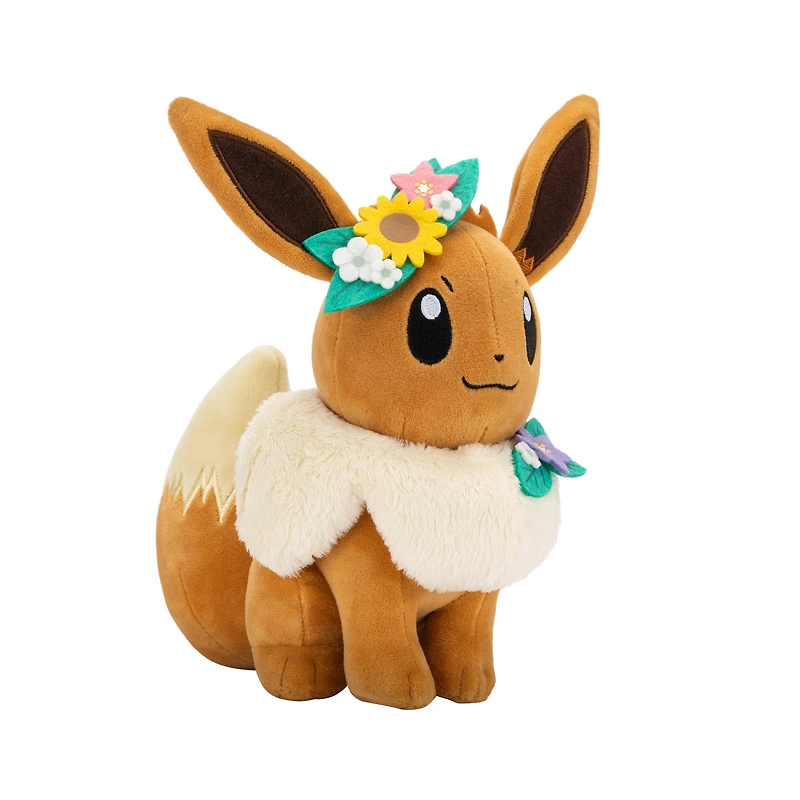 Jazwares Pokemon Eevee with Flower Crown 8-in Plush