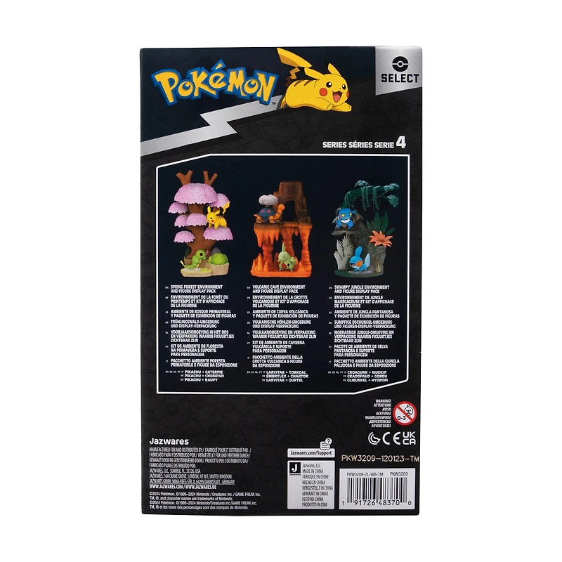 Jazwares Pokemon Select 6-in Swampy Jungle Environment Figure Pack with 2-in Figure Croagunk and Mudkip