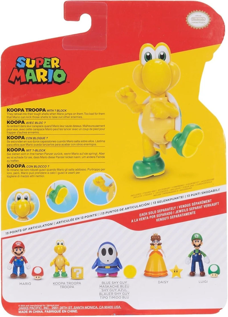 Jakks Pacific Super Mario Green Koopa Troopa 4-in Figure