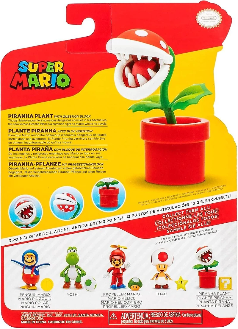Jakks Pacific Super Mario Piranha Plant 4-in Figure