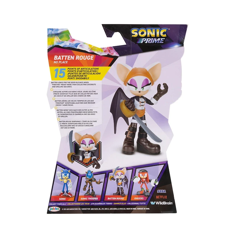 Jakks Pacific Sonic Prime Baton Rouge No Place 5-in Articulated Figure