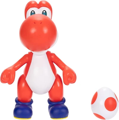 Jakks Pacific Super Mario Red Yoshi 4-in Action Figure with Red Egg