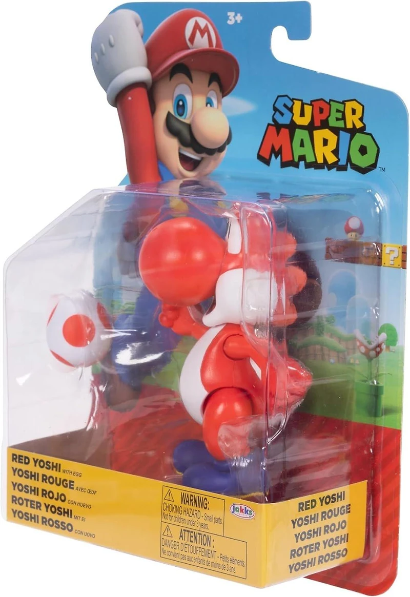Jakks Pacific Super Mario Red Yoshi 4-in Action Figure with Red Egg