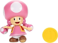 Jakks Pacific Super Mario Toadette 4-in Action Figure with Coin
