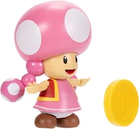 Jakks Pacific Super Mario Toadette 4-in Action Figure with Coin