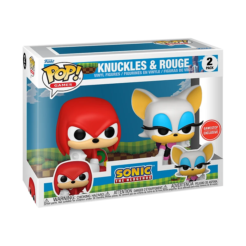 Funko POP! Games: Sonic the Hedgehog Knuckles and Rouge Vinyl Figure Set 2-Pack GameStop Exclusive