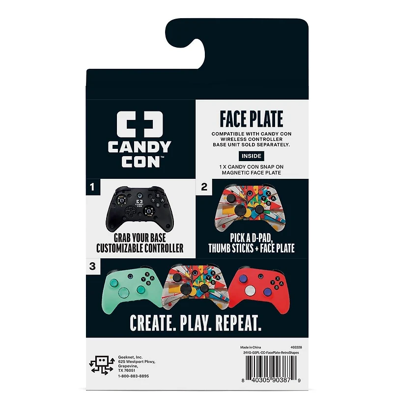 Candy Con Face Plate GameStop Exclusive Retro Shapes
