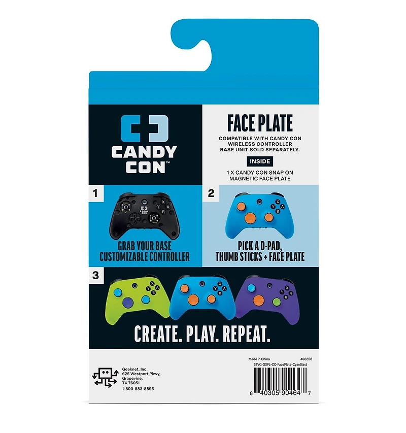 Candy Con Face Plate GameStop Exclusive Cyan Blast