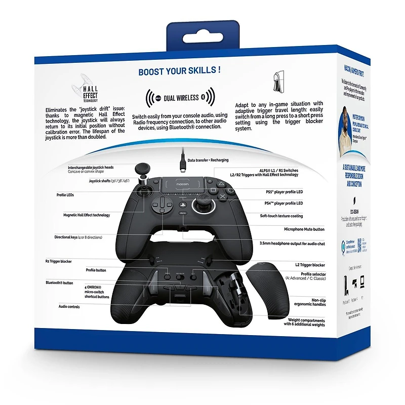 Nacon Revolution 5 Pro Wireless Controller for PlayStation 5 and PC with Hall Effect Technology and Remappable Buttons