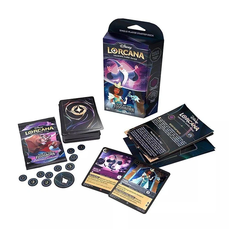 Disney Lorcana: Rise of the Floodborn Amethyst and Steel Starter Deck