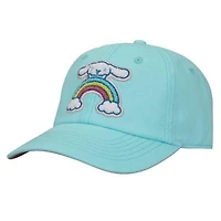 Sanrio Cinnamoroll Chenille Character Patch Teal Washed Cotton Twill Baseball Hat