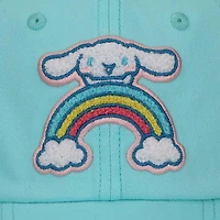 Sanrio Cinnamoroll Chenille Character Patch Teal Washed Cotton Twill Baseball Hat