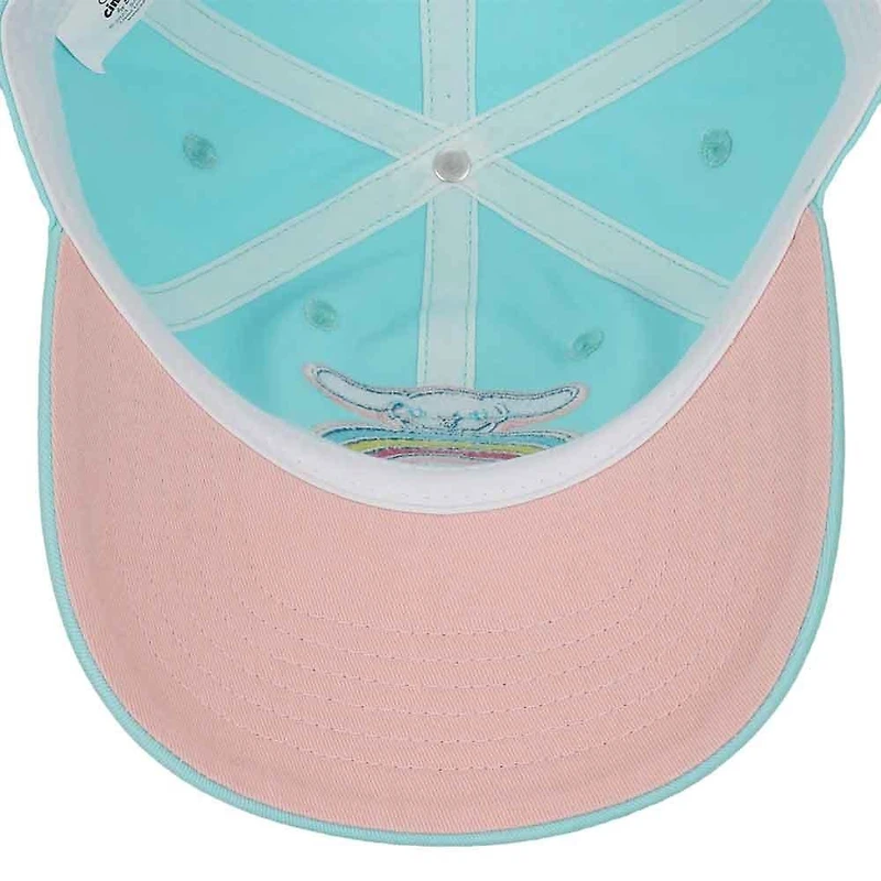 Sanrio Cinnamoroll Chenille Character Patch Teal Washed Cotton Twill Baseball Hat