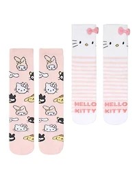 Sanrio Hello Kitty and Friends 2 Pack Crew Sock Set with 3D Bow