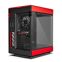 HYTE Y60 Modern Aesthetic Dual Chamber Panoramic Tempered Glass Mid-Tower ATX Computer Gaming Case with PCIE 4.0 Riser Cable Red