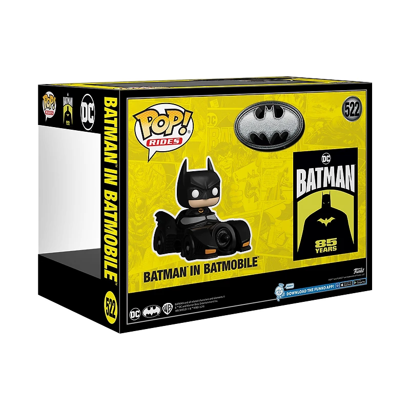 Funko POP! Rides: Batman 85th Anniversary Batman and Batmobile 4.85-in Vinyl Figure