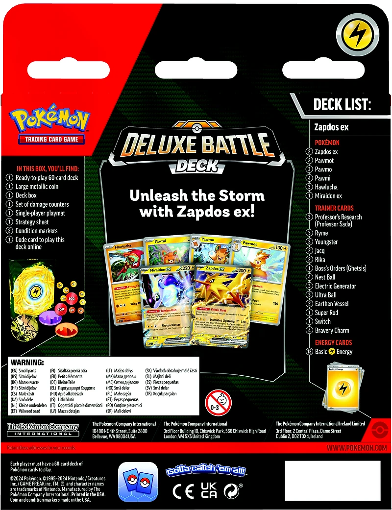 Pokemon Trading Card Game: Ninetales ex OR Zapdos ex Deluxe Battle Deck (Styles May Vary