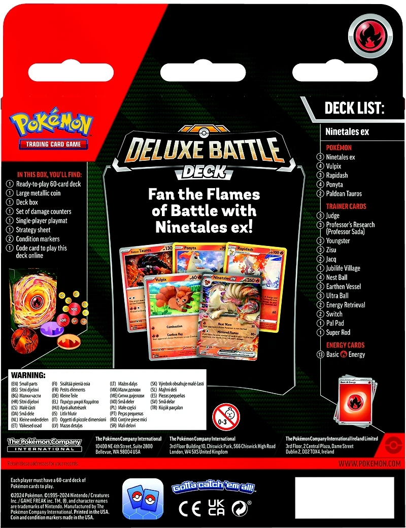 Pokemon Trading Card Game: Ninetales ex OR Zapdos ex Deluxe Battle Deck (Styles May Vary