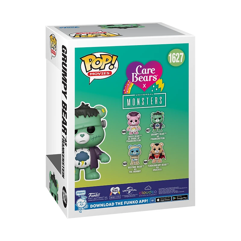 Funko POP! Movies: Universal Monsters x Care Bears Grumpy Bear Frankenstein 4.3-in Vinyl Figure