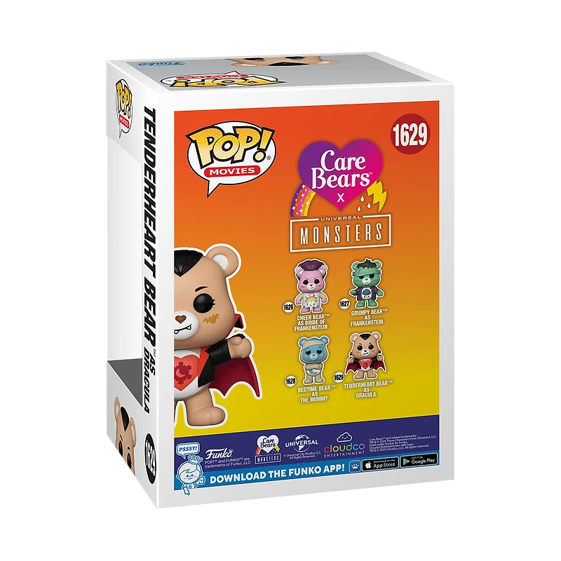 Funko POP! Movies: Universal Monsters x Care Bears Tender Heart Bear Dracula 4.1-in Vinyl Figure