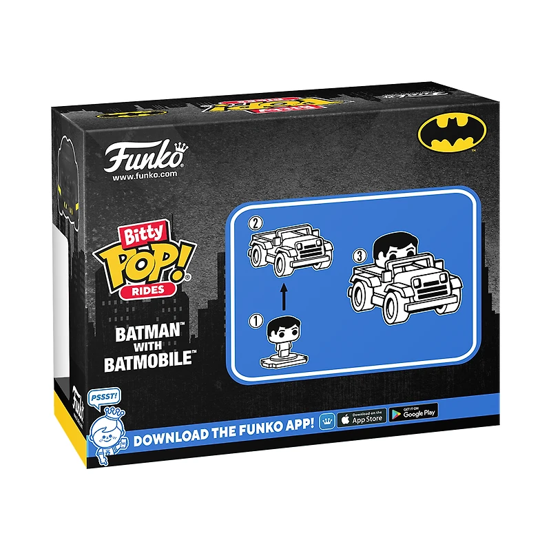 Funko Bitty POP! Ride: DC Batman Armored Batman with Batmobile Vinyl Figure Set