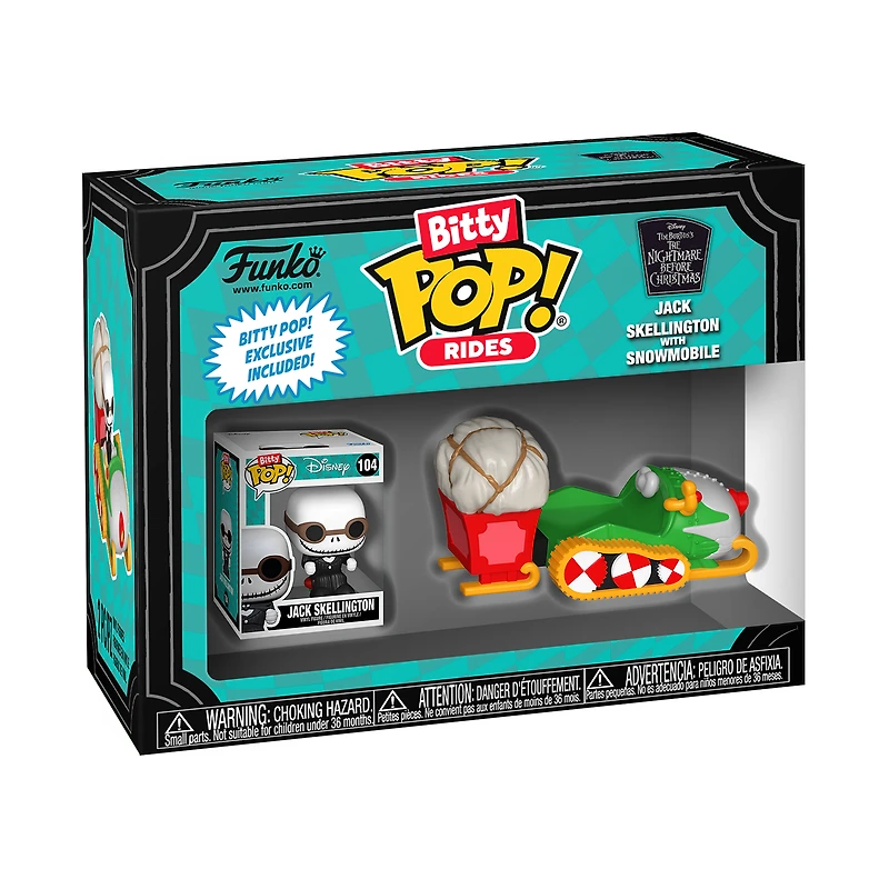 Funko Bitty POP! Town: The Nightmare Before Christmas Jack Skellington Snowmobile Vinyl Figure Set