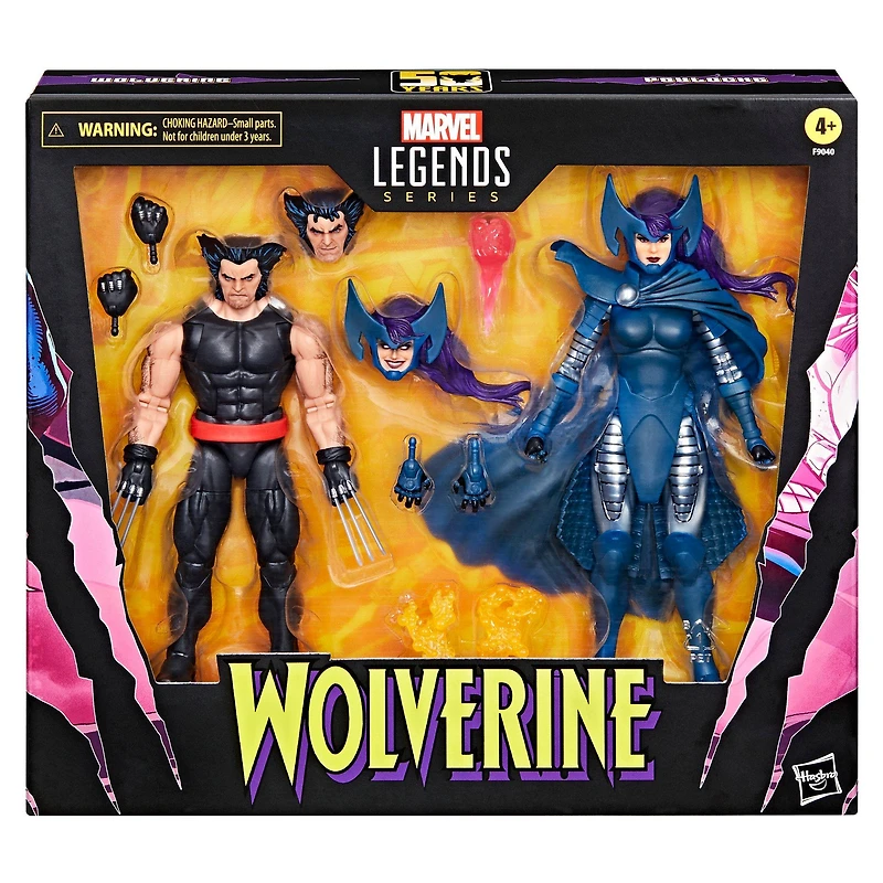 Hasbro Marvel Legends X-Men Wolverine and Psylocke 50th Anniversary 6-in Action Figure