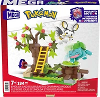 MEGA Pokemon Emolga and Bulbasaur's Charming Woods Playset