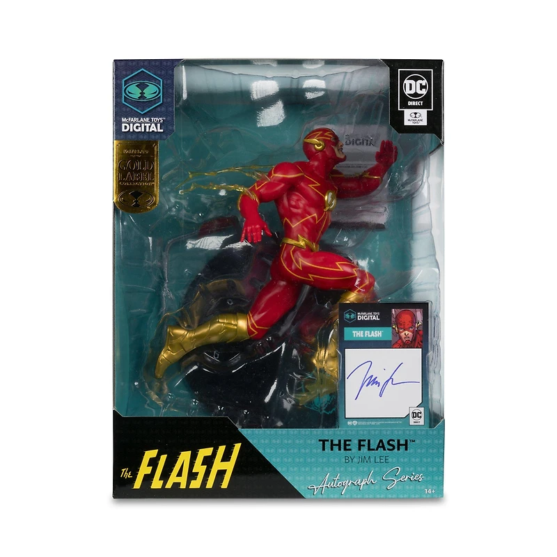 McFarlane Toys DC Direct The Flash 80 Years of The Fastest Man Alive by Jim Lee Gold Label with Jim Lee Autograph 12-in Statue GameStop Exclusive