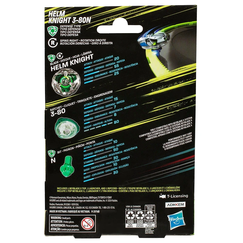 Hasbro Beyblade X Helm Knight 3-80N Starter Pack