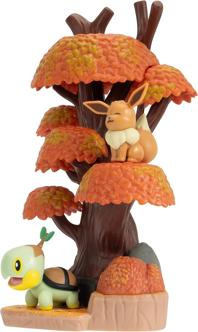 Jazwares Pokemon Environment 6-in Playset with Eevee and Turtwig Figures