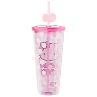Sanrio Hello Kitty Polka Dot 24oz Plastic Cold Cup with Topper Straw