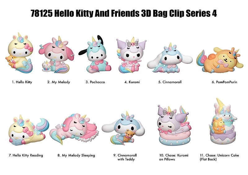 Squishmallows Hello Kitty and Friends 3.5-in Clip-On Plush (Styles May Vary