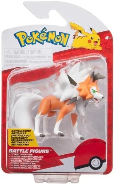 Jazwares Pokemon Lycanroc (Dusk Form) 3-in Battle Figure