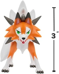 Jazwares Pokemon Lycanroc (Dusk Form) 3-in Battle Figure